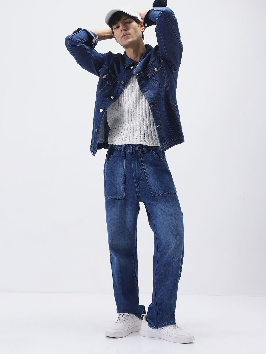 Men’s Regular Fit Sleeveless Washed Denim Jacket by HB INDUSTRIES – Stylish Vest for Casual Wear in Pakistan