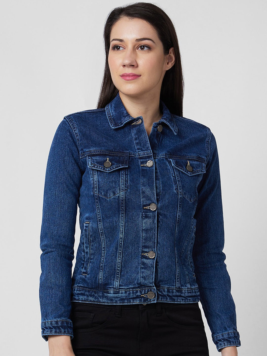 Washed Cotton Crop Denim Jacket for Women – Trendy Casual Outerwear in Pakistan | HB INDUSTRIES