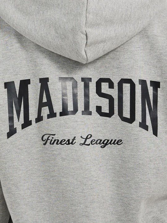 Women’s Longline Slogan Print Pullover Hoodie — Regular Fit with Kangaroo Pocket | HB INDUSTRIES Pakistan