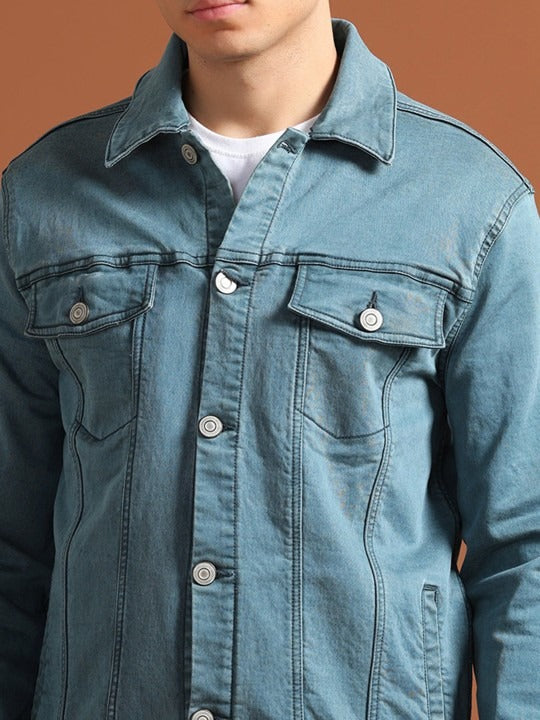 Men Solid Long Sleeves Denim Jacket – Comfortable, Durable Outerwear for Pakistani Weather | HB INDUSTRIES