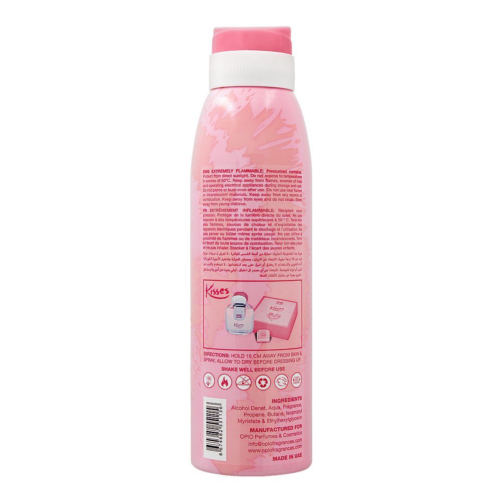 Opio Kisses Deodorant Body Spray, For Women, 200ml
