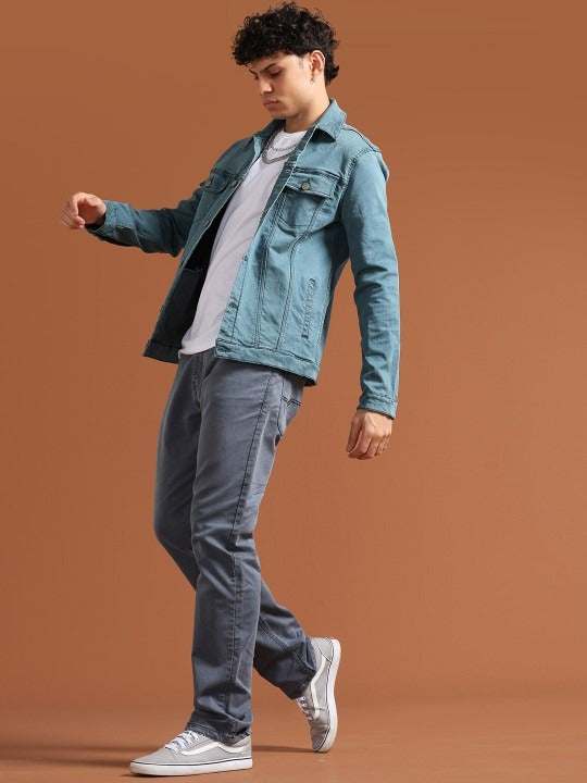 Men Solid Long Sleeves Denim Jacket – Comfortable, Durable Outerwear for Pakistani Weather | HB INDUSTRIES