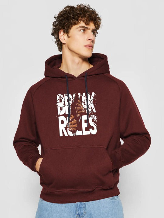 Men Maroon Printed Hooded Sweatshirt – Trendy Winter Hoodie Online in Pakistan