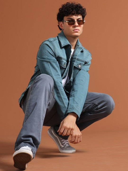 Men Solid Long Sleeves Denim Jacket – Comfortable, Durable Outerwear for Pakistani Weather | HB INDUSTRIES
