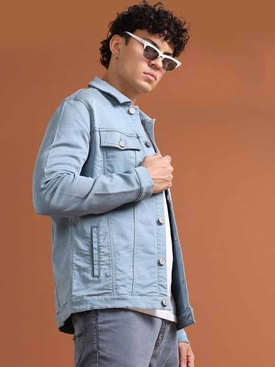 Men Solid Long Sleeves Denim Jacket – Premium Cotton Outerwear for Pakistan’s Urban Style | HB INDUSTRIES