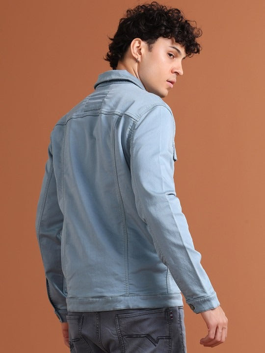 Men Solid Long Sleeves Denim Jacket – Premium Cotton Outerwear for Pakistan’s Urban Style | HB INDUSTRIES