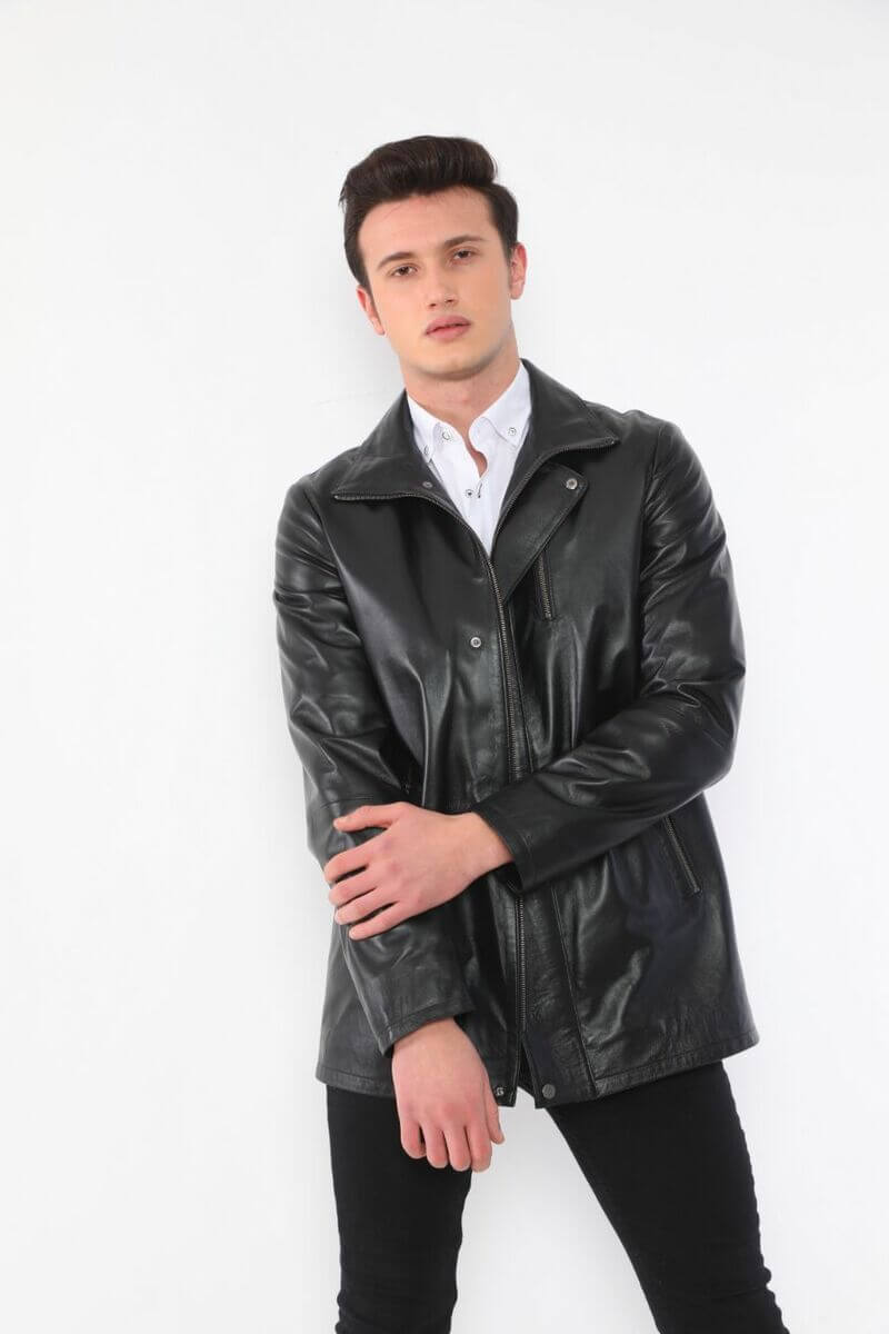 Brando Black Leather Jacket For Men