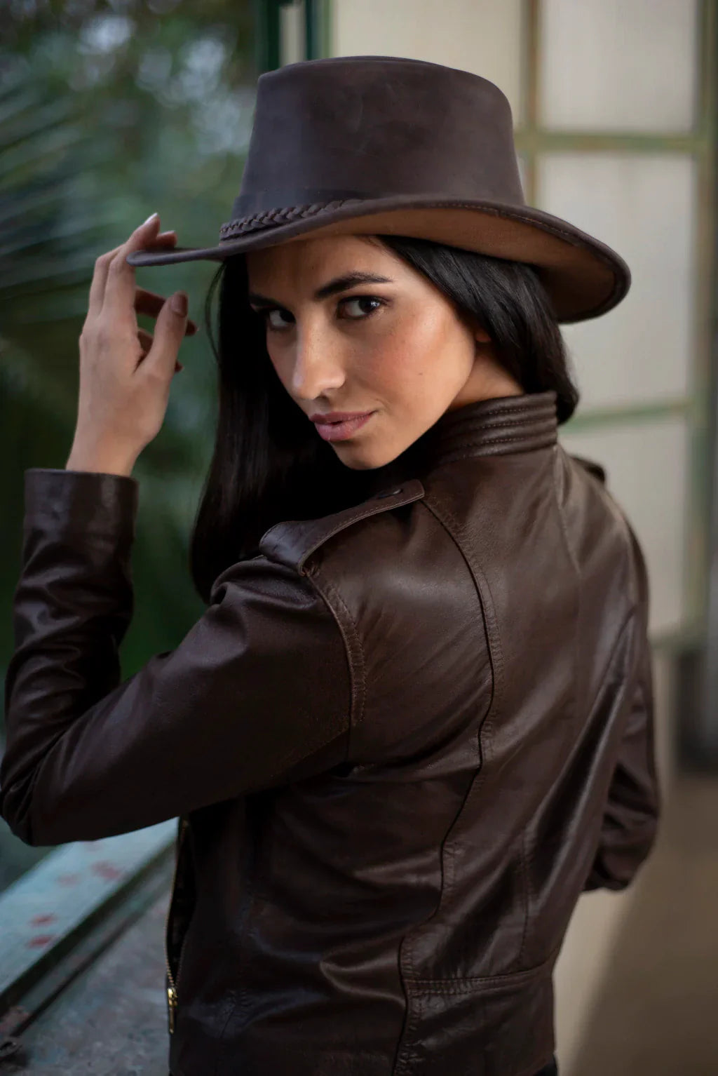 Brown Geneva Biker Leather Jacket