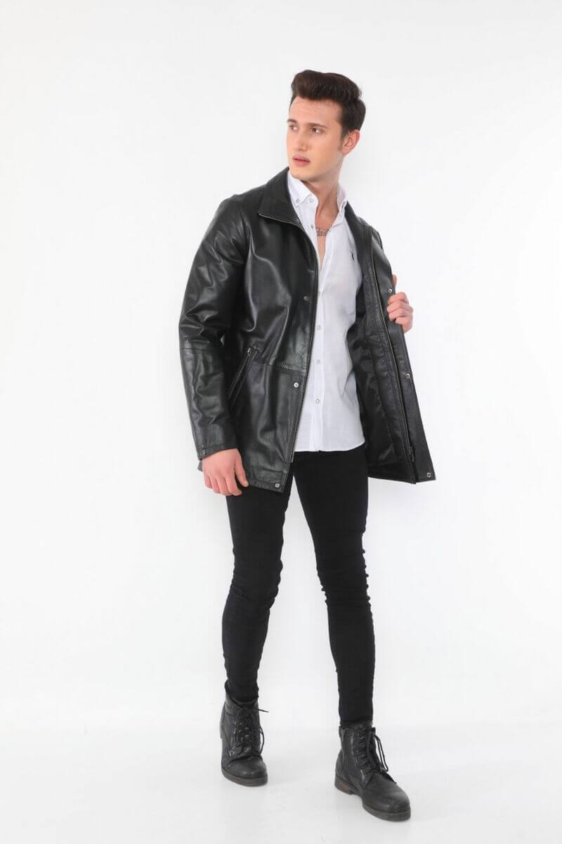 Brando Black Leather Jacket For Men