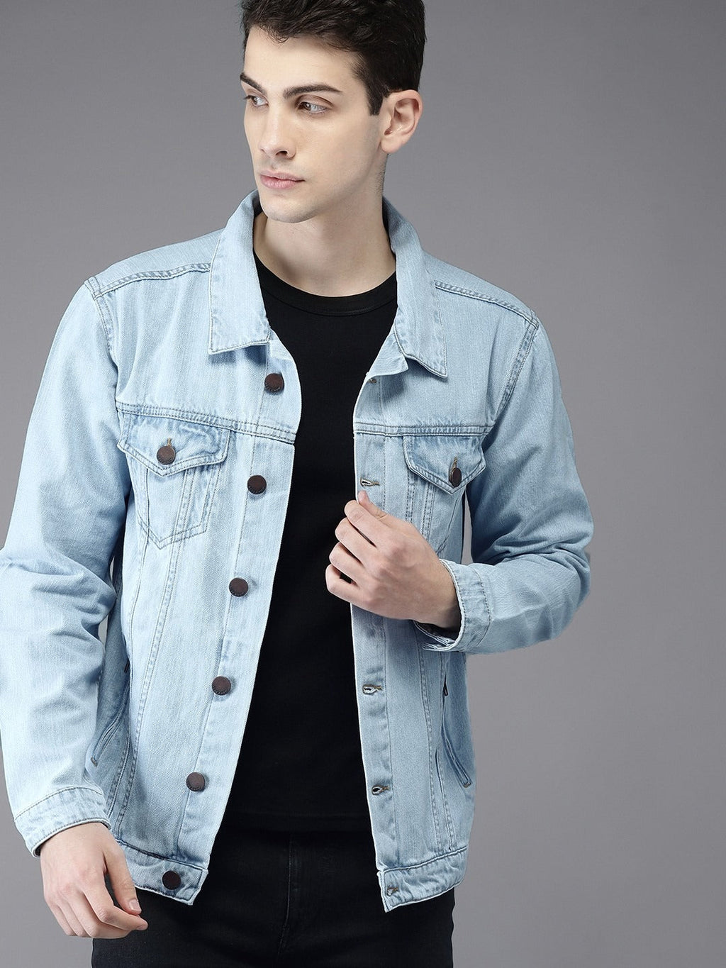 Men Solid Denim Jacket – Classic Outerwear for Pakistani Street Style | HB INDUSTRIES