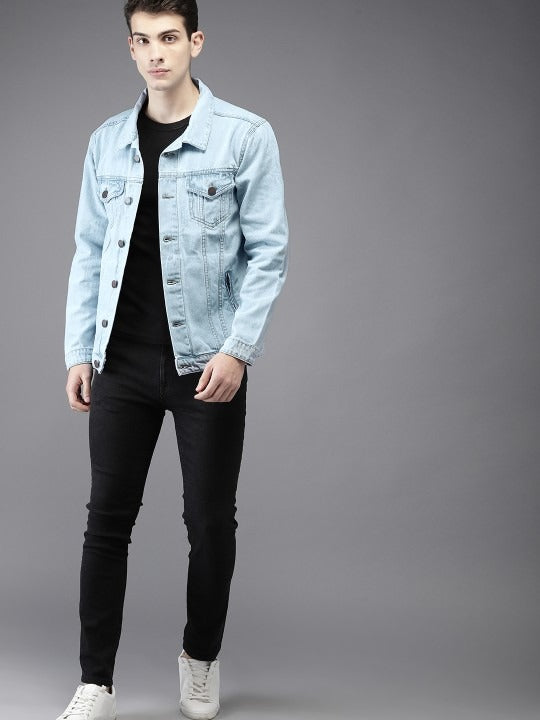 Men Solid Denim Jacket – Classic Outerwear for Pakistani Street Style | HB INDUSTRIES