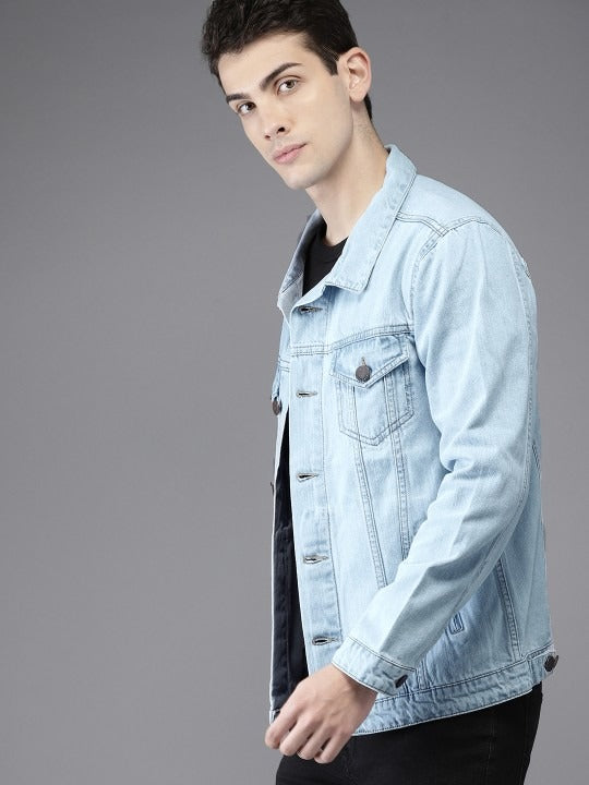 Men Solid Denim Jacket – Classic Outerwear for Pakistani Street Style | HB INDUSTRIES