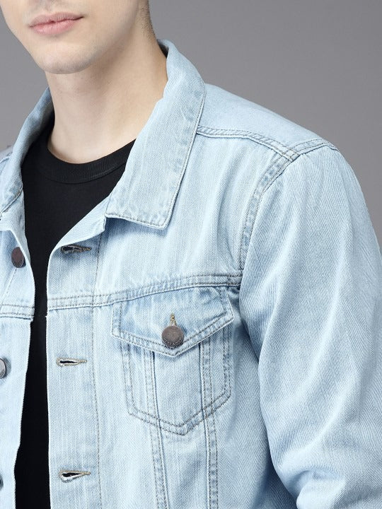 Men Solid Denim Jacket – Classic Outerwear for Pakistani Street Style | HB INDUSTRIES