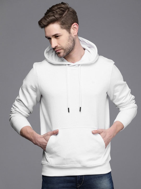 Men White Hooded Sweatshirt – Stylish Cotton Hoodie for Winter in Pakistan