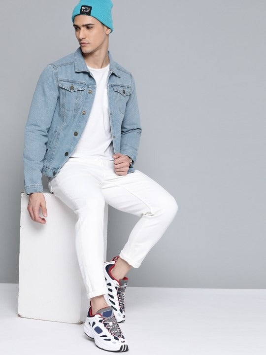Men Blue Cotton Denim Jacket – Breathable, Stylish Outerwear for All Pakistani Seasons | HB INDUSTRIES
