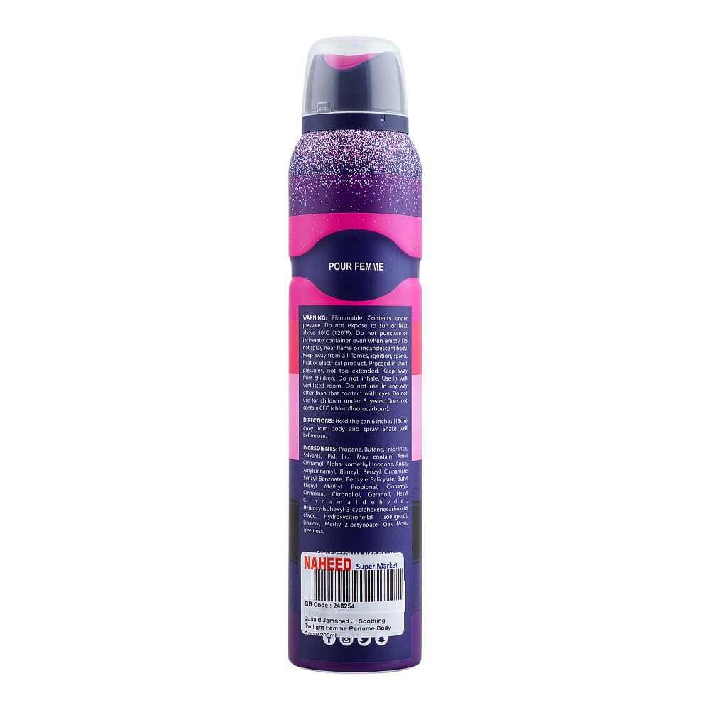 Junaid Jamshed J. Soothing Twilight Femme Perfume Body Spray, For Women, 200ml