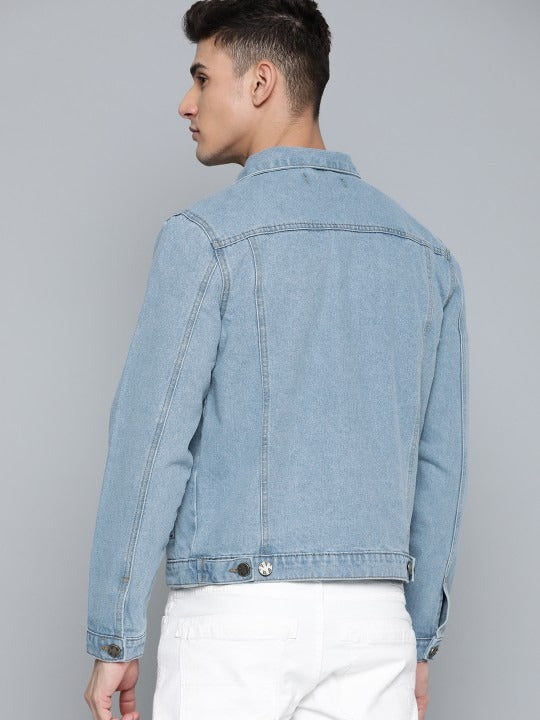 Men Blue Cotton Denim Jacket – Breathable, Stylish Outerwear for All Pakistani Seasons | HB INDUSTRIES