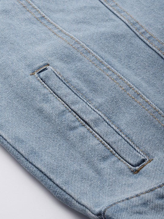 Men Blue Cotton Denim Jacket – Breathable, Stylish Outerwear for All Pakistani Seasons | HB INDUSTRIES