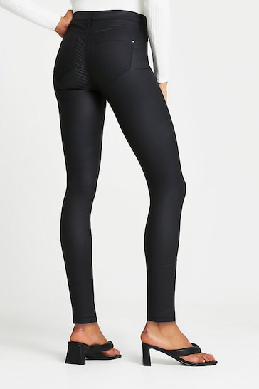 River Island Black Coated Joyride Molly Skinny Jeans