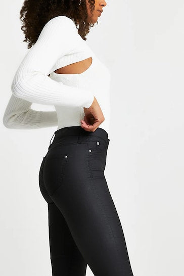 River Island Black Coated Joyride Molly Skinny Jeans