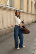 Women Flower Cut Out Mid Waist Jeans – Floral Cutout Denim, Mid-Rise Street Style | DOCACCA