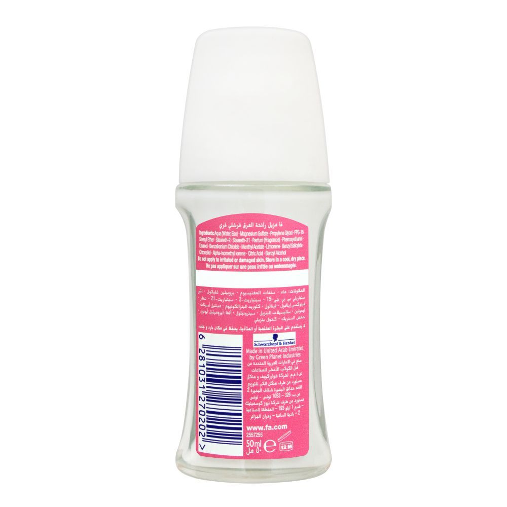 Fa 24H Freshly Free Grapefruit & Lychee Scent Roll-On Deodorant, For Women, 50ml