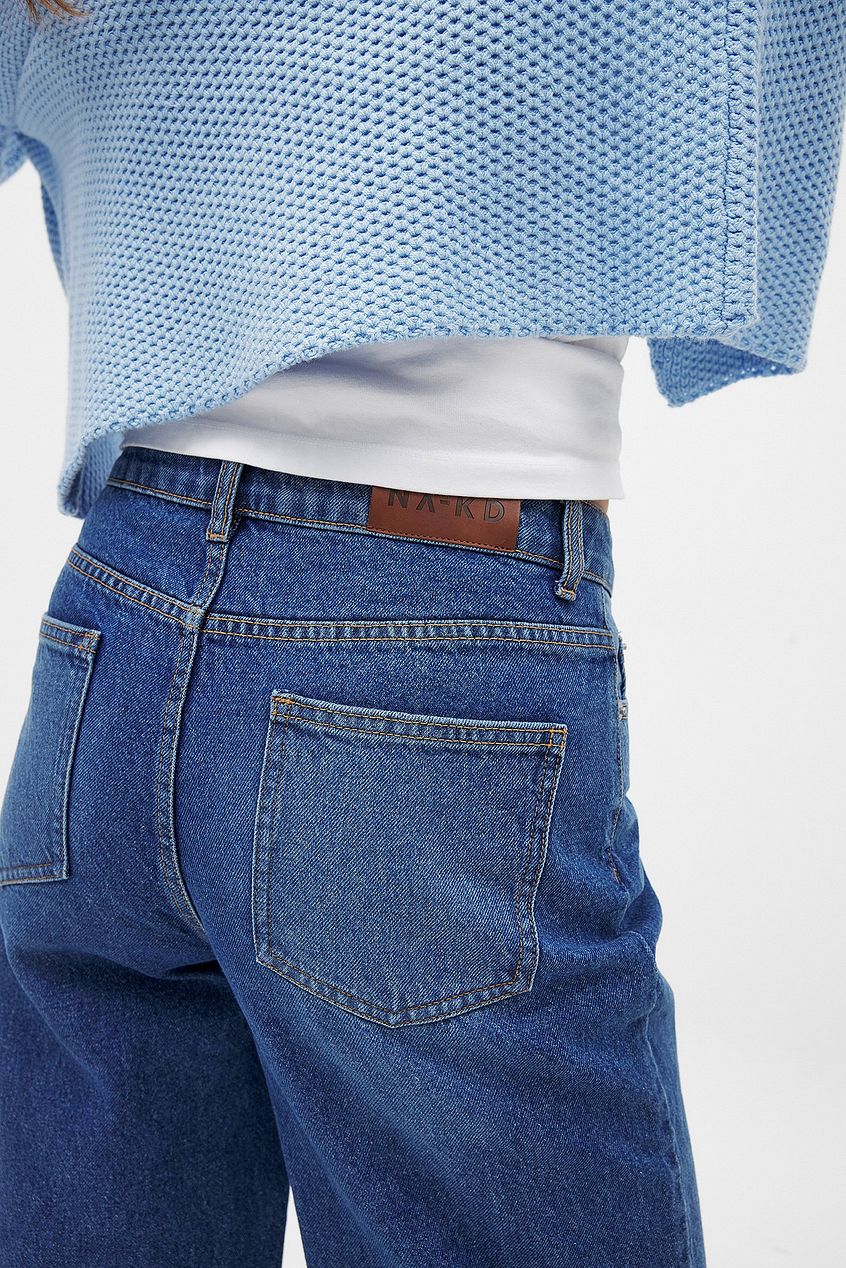 Women Flower Cut Out Mid Waist Jeans – Floral Cutout Denim, Mid-Rise Street Style | DOCACCA