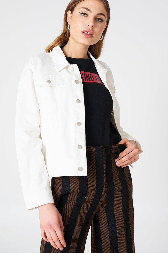 Women White Solid Jacket