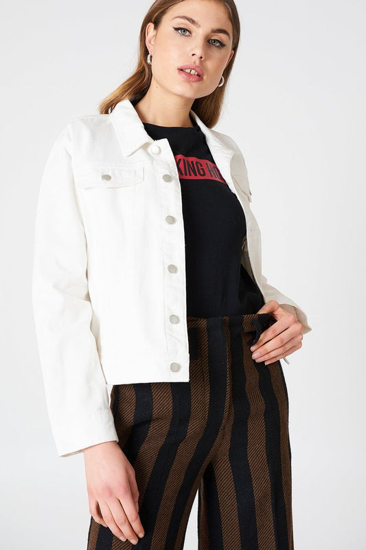 Women White Solid Jacket