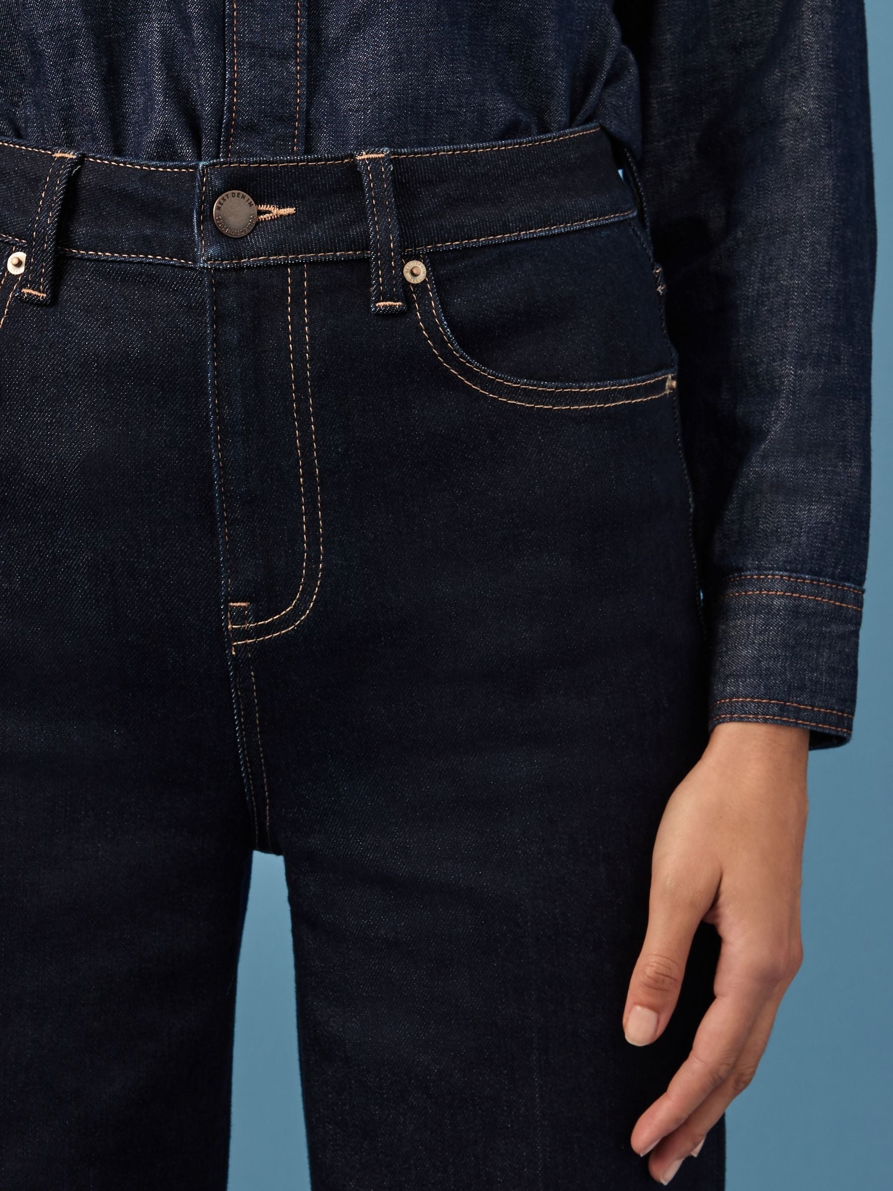 Women Rinse Blue Wide Leg Jeans – High Waist Loose Fit Denim for Everyday Wear in Pakistan | HB INDUSTRIES