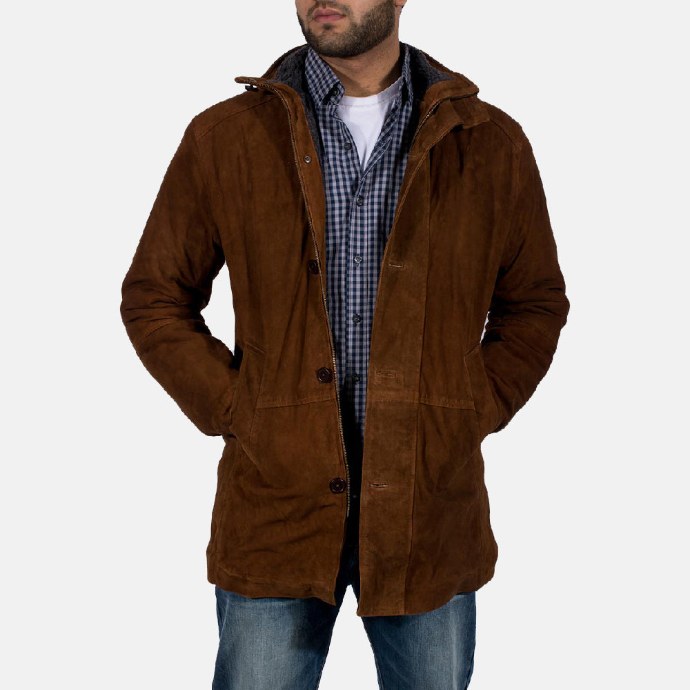 HB INDUSTRIES Sheriff Brown Suede Leather Jacket