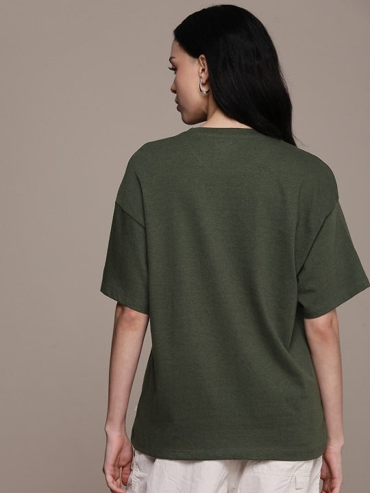 The Life Co. Typography Printed Oversized T-Shirt with Drop-Shoulder Sleeves for Men & Women in Pakistan