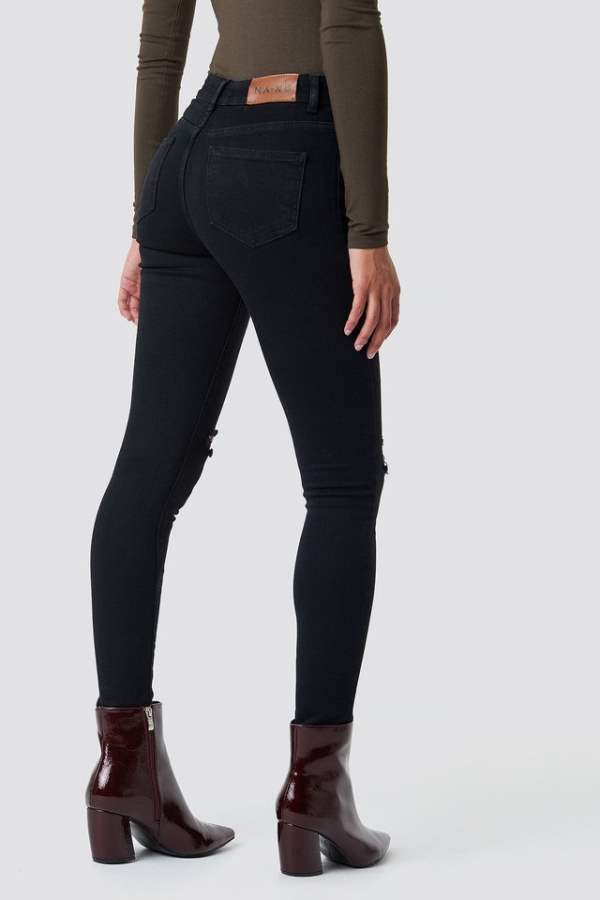 Womens Skinny Fit Mid-Rise Clean Look Stretchable Cropped Jeans
