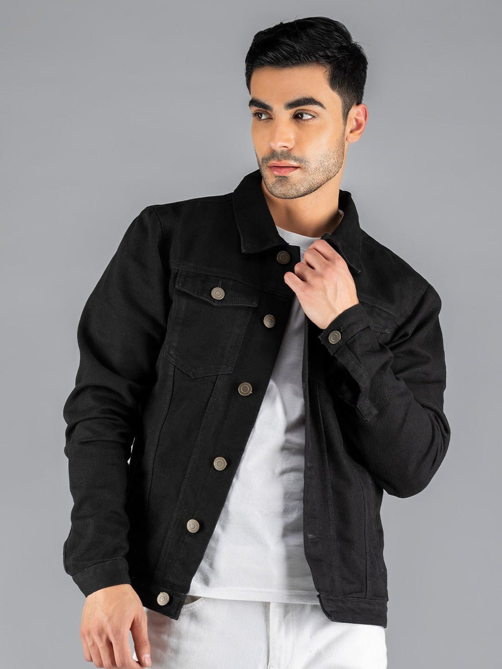 Men Black Lightweight Outdoor Denim Jacket – Stylish, All-Season Outerwear for Pakistan | HB INDUSTRIES