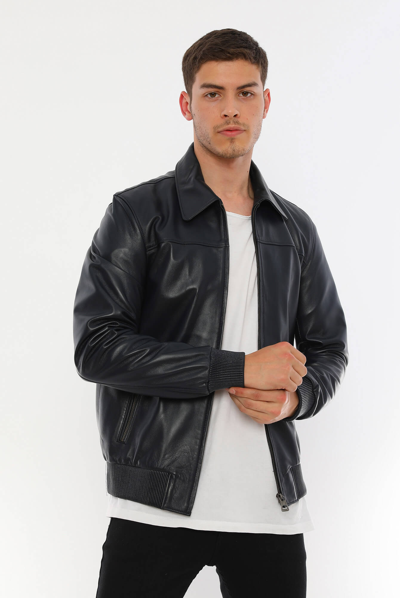 Daniel Black Leather Jacket For Men