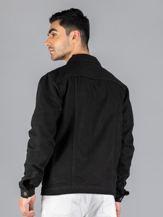 Men Black Lightweight Outdoor Denim Jacket – Stylish, All-Season Outerwear for Pakistan | HB INDUSTRIES