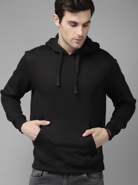 The Lifestyle Co. Men Solid Hooded Regular Pullover Sweatshirt – Cotton Fleece Hoodie for Winter in Pakistan