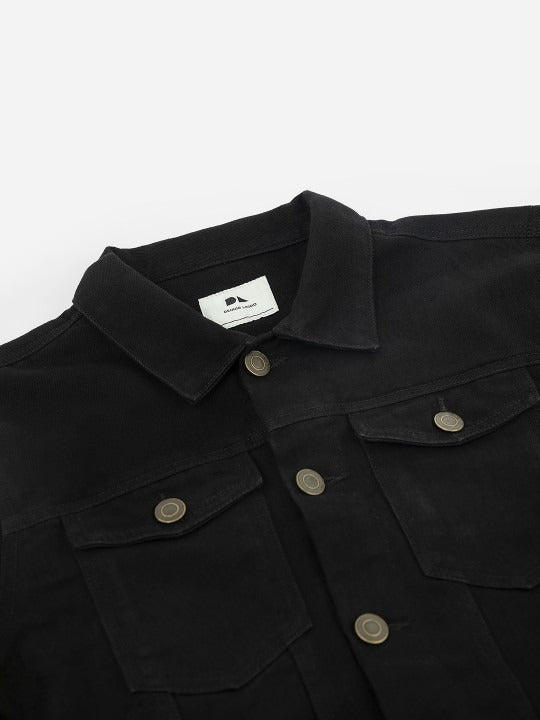 Men Black Lightweight Outdoor Denim Jacket – Stylish, All-Season Outerwear for Pakistan | HB INDUSTRIES