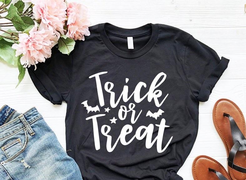 Trick or Treat T Shirt Womens Halloween TShirt