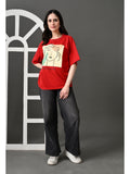 Women Bio Finish Graphic Printed Round Neck Cotton Oversized T-Shirt – Stylish Casual Pakistan