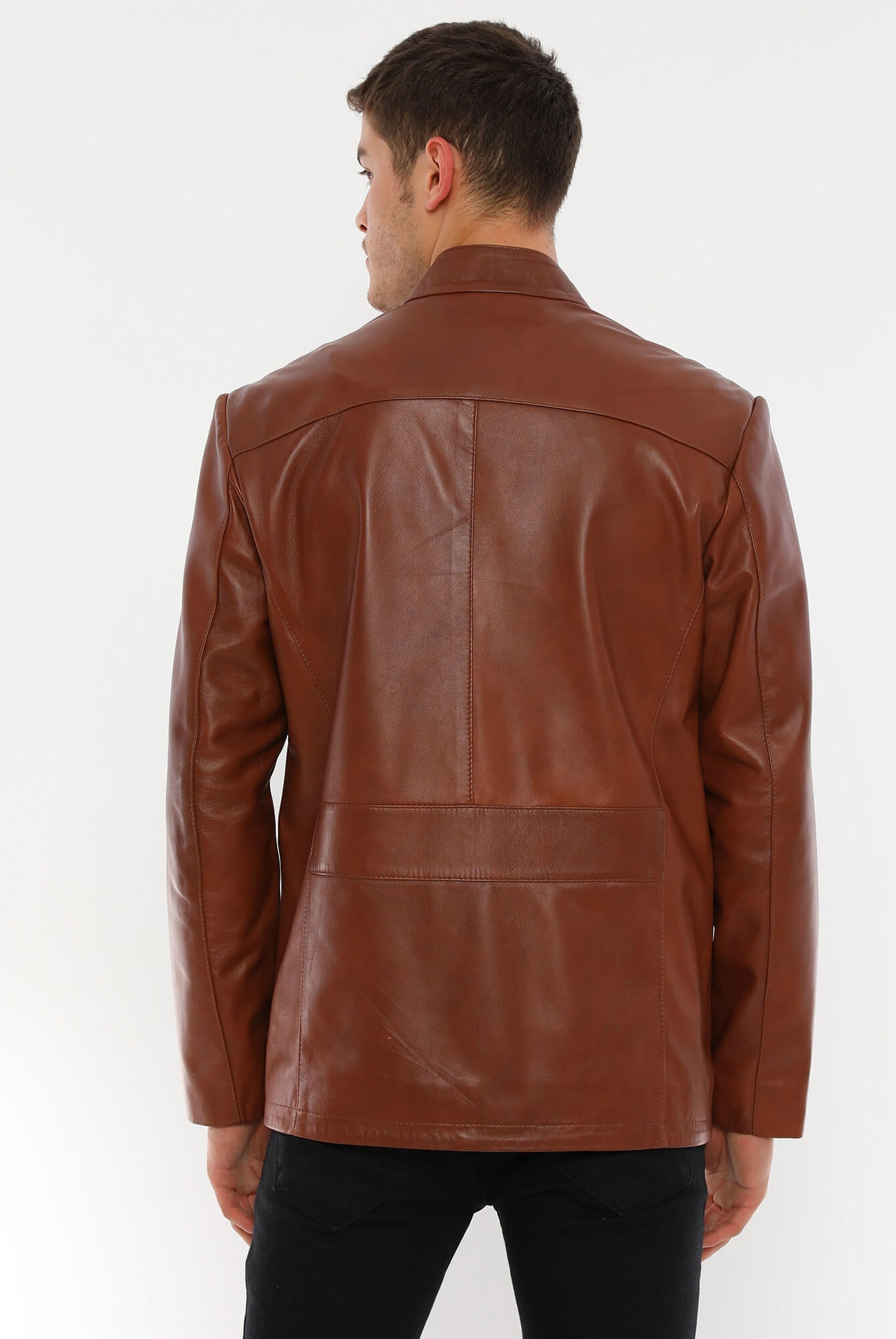 Bernard Tan Leather Jacket For Men