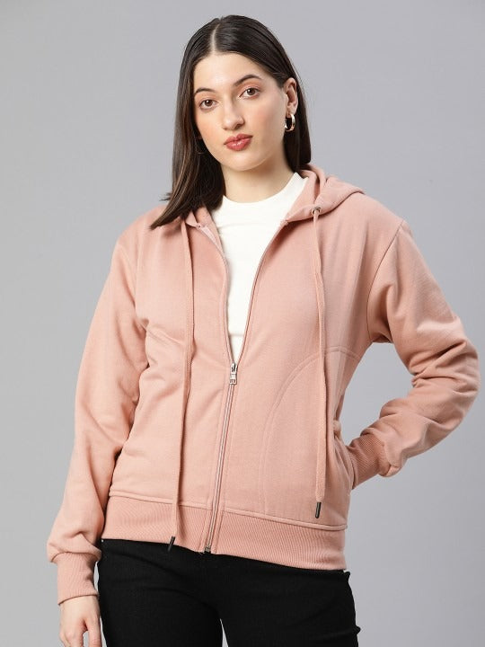 Women Black Solid Training Hooded Rapid-Dry Zipper — Lightweight Athletic Zip Hoodie | HB INDUSTRIES Pakistan