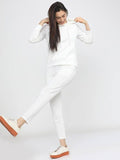 Women Hooded White Hoodie — Classic White Cotton Pullover with Kangaroo Pocket | HB INDUSTRIES Pakistan