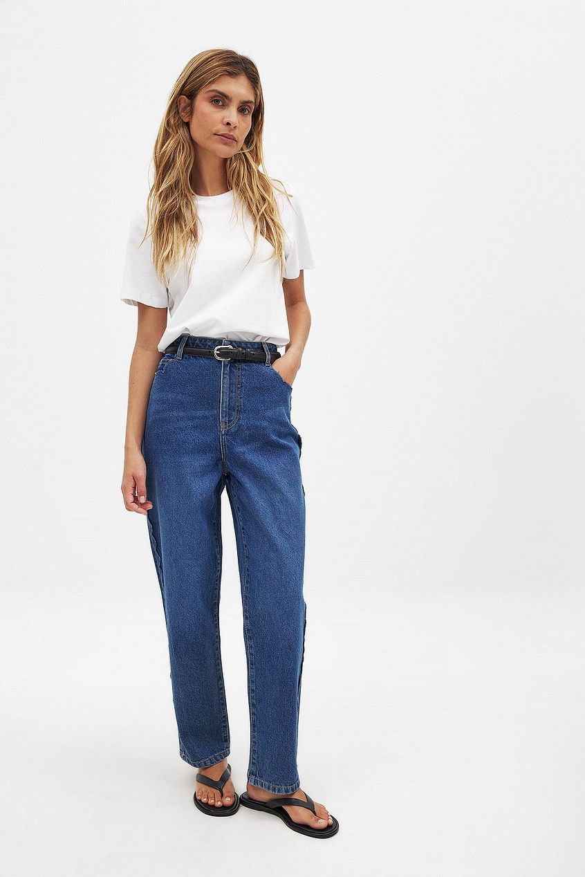 Women Cropped Scallop Detail Denim Jeans – Stylish Cropped Hem with Scalloped Edge | DOCACCA