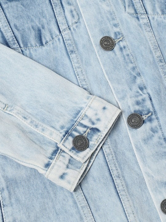 Washed Spread Collar Long Sleeves Denim Jacket for Men – Trendy, Breathable Outerwear for Pakistan | HB INDUSTRIES