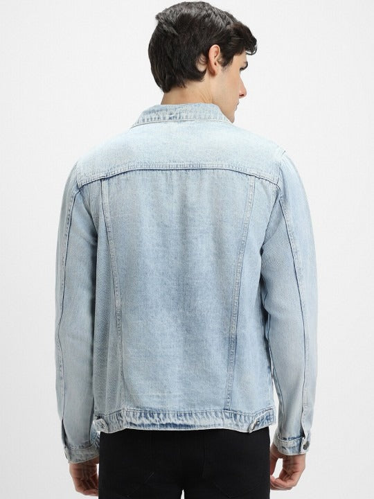 Washed Spread Collar Long Sleeves Denim Jacket for Men – Trendy, Breathable Outerwear for Pakistan | HB INDUSTRIES