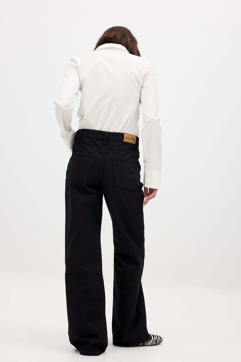 Women Mid Waist Straight Denim Jeans – Mid-Rise Straight Fit, Comfortable Everyday Denim | DOCACCA