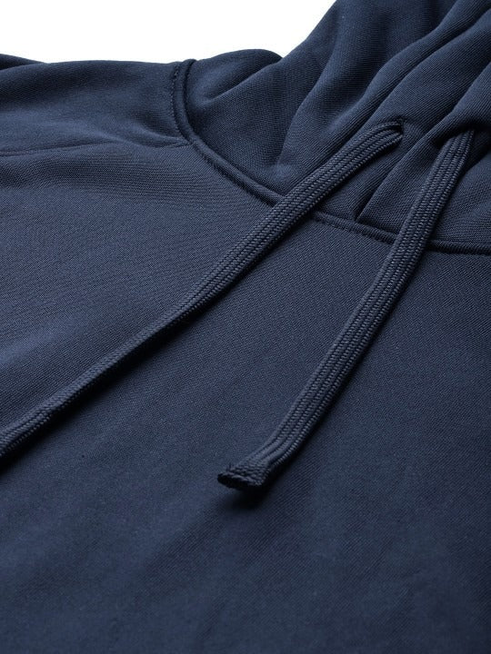 Women Navy Blue Solid Hooded Hoodie — Classic Cotton Pullover with Kangaroo Pocket | HB INDUSTRIES Pakistan