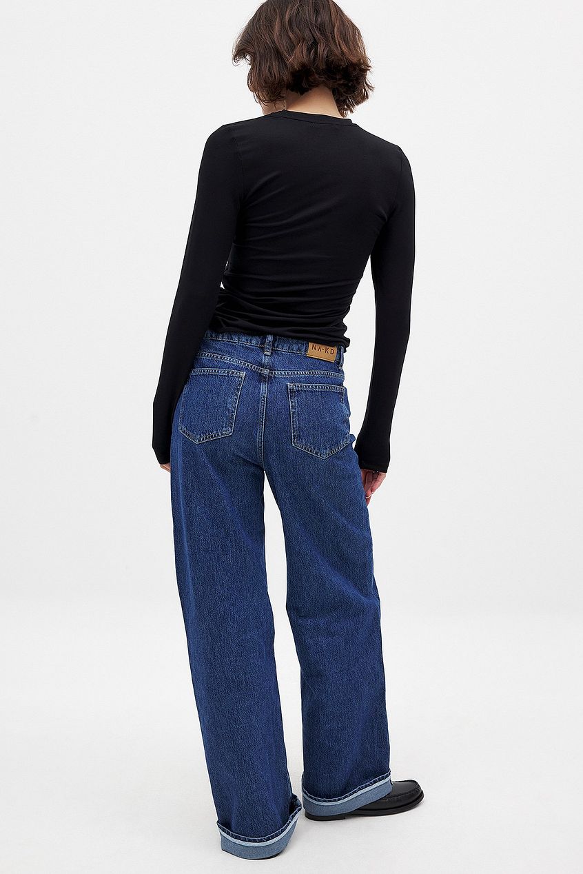 Women Fold Up Loose Denim – Relaxed Fit Cuffed Jeans for Pakistani Women | HB INDUSTRIES