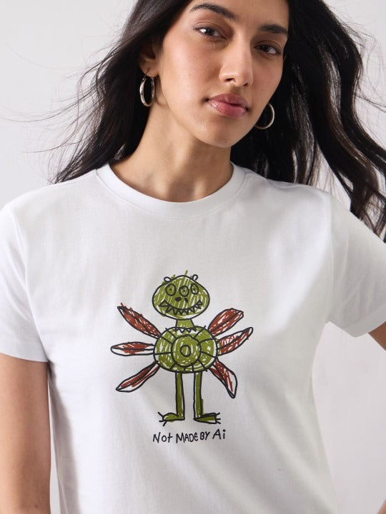 Women Graphic Printed Round Neck Pure Cotton T-Shirt – Trendy Casual Pakistan